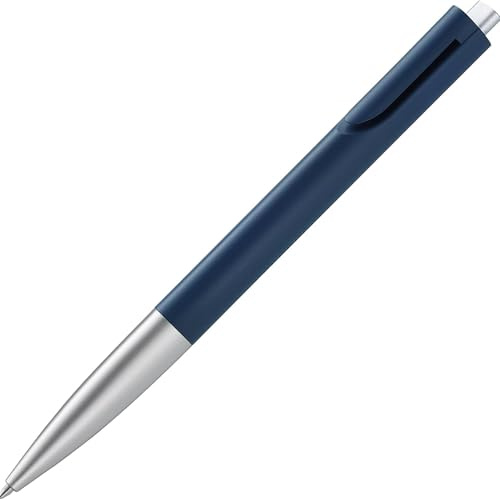 Lamy noto blue-silver Kugelschreiber - puristischer Kuli mit Gehäuse aus Kunststoff in Dreiecksform - Clip entsteht aus der Gehäusekontur - inkl. Großraummine M 16 in Strichbreite M in schwarz