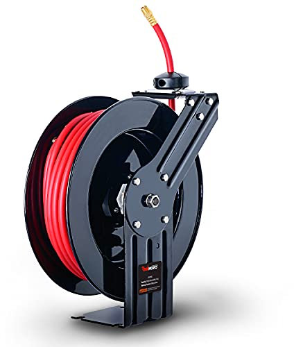 ReelWorks l815153ha stahl retractable air compressor/wasserschlauchtrommel mit 3/8 „x 50‚hybrid polymer-schlauch, max. 300 psi