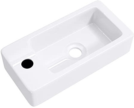 Mai & Mai Waschbecken Gäste-WC Hängewaschbecken aus Keramik in weiß mit Nano-Beschichtung Brüssel3053R