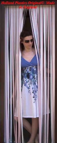 Heavy Duty Bug Blind,Strip Blind-80cm (Standard UK door size) Complete with hooks for Plastic Frames (Select colours from drop down menu) (PASTEL PINK & WHITE)