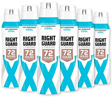 Right Guard Womens Deodorant, Xtreme Ultra Cool Anti-Perspirant Spray, Multipack 6 x 150 ml