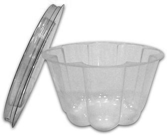 PZ 100 COPPETTA BUDINO DA CC 170 + COPERCHIO PIATTO PER BUDINI MOUSSE ZUCCOTTI YOGURT E GELATI MEDIO IN PLASTICA COPPA KRISTAL