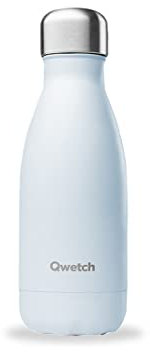 Qwetch - Borraccia Termica 260ml in Acciaio Inox Blu Pastello Originals - 24h Freddo, 12h Caldo - Ermetica, Senza BPA & Riutilizzabile - Bottiglia Termica per Sport, Ufficio, Viaggi, Escursioni