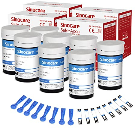 200 pcs Blood Sugar Test Strips&200 Lans for Sinocare Safe Accu Glucometer