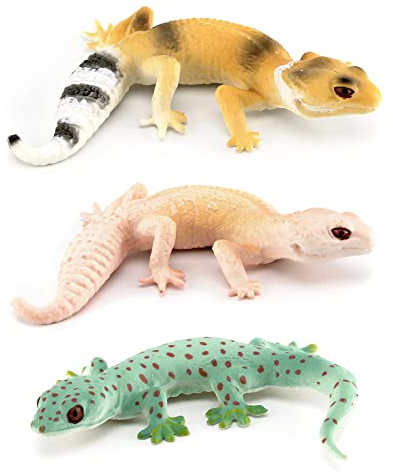 BRETOYIN Mini Chameleon Toys Figures Realistic Lizard Figures 3PCS Tropical Forest Animals Figurines School Project Model for Kids Toddlers Birthday Gift Cake Toppers