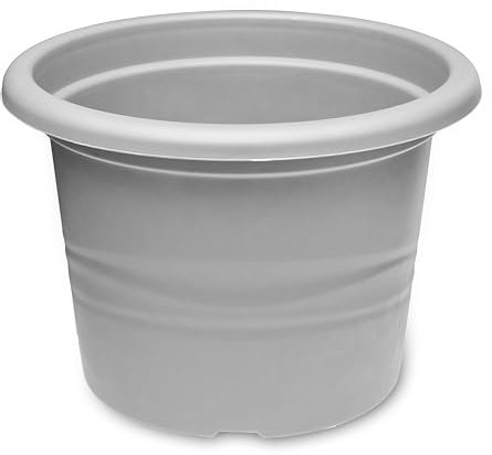 Garronda Vasi in Plastica Rotondi per Piante e Fiori GD-0022 (Grigio, ⌀ 15cm H 10,5cm)