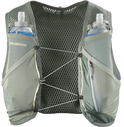 Salomon Active Skin 4 Unisex Running Hydration Vest Hiking Trail With Flasks Included, Precision Fit, 4L, and Optimized Storage