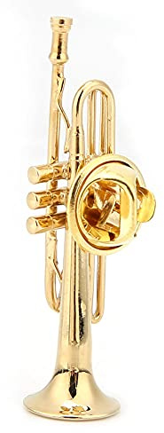 Yuecoom Trompette Broche, Exquis Instruments De Musique Forme Broche Femmes Robe Clip avec étui pour Cadeau(S)
