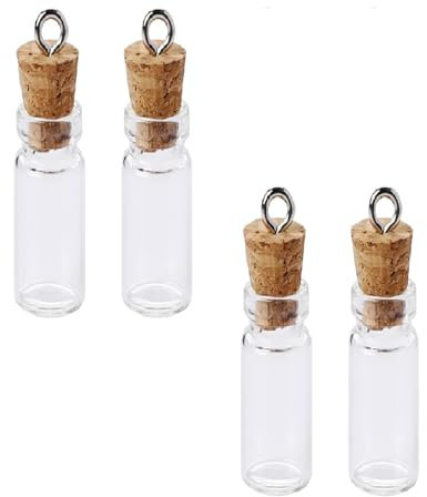 Generico Ciondolo Bottiglia con Tappo di Sughero Piccole Bottiglie Vetro Coperchio Sughero Piccole Bottiglie di Vetro Fai da te Ciondolo Bottiglia Ciondolo bottiglia in Vetro Apribile Charm