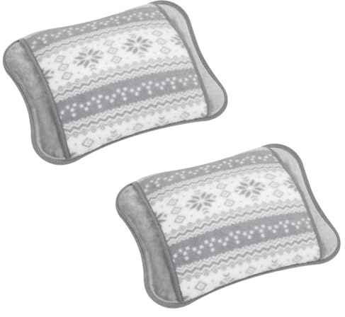 2 x Scaldamani Morbido Innoliving INN-765 Scaldino Elettrico, Materiale Sintetico, Grigio, 20x7x13 cm