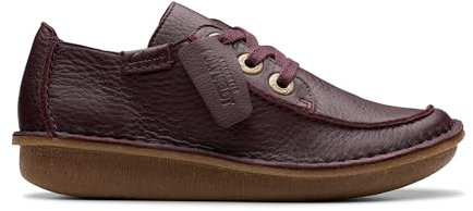 Clarks Premium Damen Funny Dream Sneaker, Weinleder, 40 EU, weinfarben Leder, 40 EU