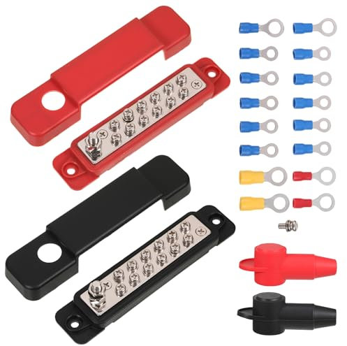 12 Terminal Power Distribution Block Bus Bar, 12V Bus Bar Power Distribution Blocks, Auto Marine Battery Bus Bar Terminal Block 12V-48V For Cars RV Boat Solar