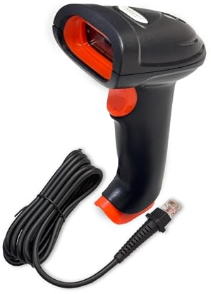 Wired Barcode Scanner with USB Cable | 1D 2D Handheld High-Speed QR Code Scanner | Durable Design | Extended Range USB Plug Reader | Ideal for Retail, Warehouse, Industrial Use