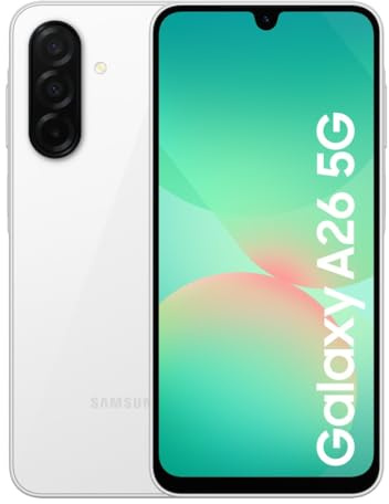 Samsung Galaxy A26 5G Smartphone, Awesome Intelligence, 8GB Memory, 256GB Storage, 50MP Camera, White, 3 Year Samsung Extended Warranty (UK Version) (Renewed)