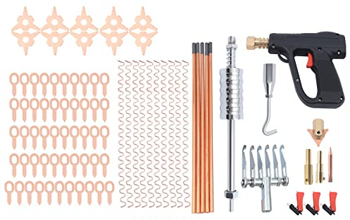 86Pcs Stud Welder Dent Puller Kit Car Body Panel Dent Spot Welding Repair Tool Car Dent Repair Kit,86-Pc Spot Weld Pull Set for Car Bodywork, Welding Gun Attachments for Garage Driveway Repairs