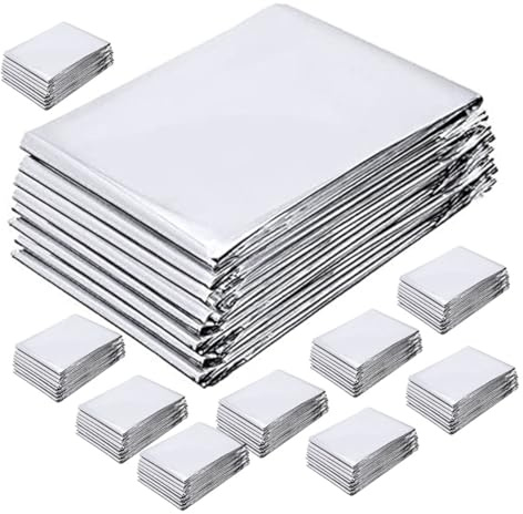MOTHNUR Película Reflectante de Aluminio para Jardinería y Cultivo de Plantas de Invierno, Película Mylar Plateada 12 Piezas, Láminas Reflectantes Térmicas Plegables para Invernadero