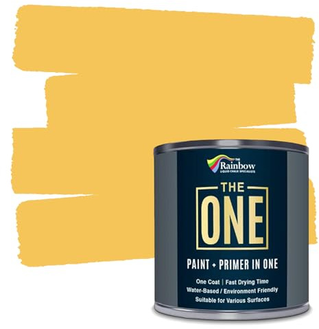 THE ONE All-In-One Paint & Primer - Yellow Matt, 2.5 L | Multi-Surface 1 Coat Formula | Easy Indoor & Outdoor Decorating for Home & Garden Walls, Floors & Furniture | Durable, Water-Based & Low VOC