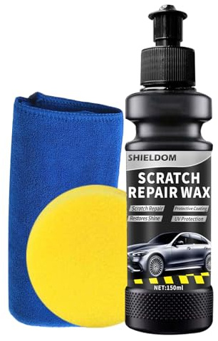 SHIELDOM Scratch Remover for Vehicles Car Paint Scratch & Scuff Repair Wax Erase Scratches Swirls Rubbing Compound with Buffer Pad & Microfiber Towel Safe for Cars, SUVs, Motorcycles, Trucks
