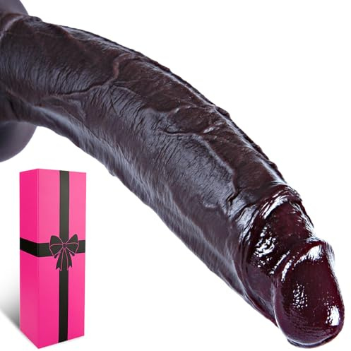 Consolador gigante de silicona de doble densidad,extra grueso,con ventosa,6,2 cm de diámetro. Consolador negro realista de 27 cm.Consolador extra grande para uso vaginal y anal,para usuarios avanzados