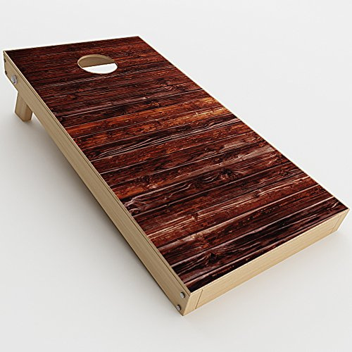 Skin Decal Vinyl Wrap for Cornhole Game Board Bag Toss (2xpcs.) Skins Stickers Cover/Redwood Design Aged Reclaimed