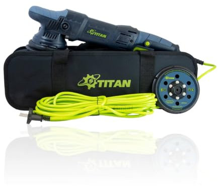 Titan TDA15 Exzenter Poliermaschine V3 - Inklusive Tragetasche und Kohlebürsten - Ø125mm Polierteller - 15mm Hub - für die Autopolitur - Auto Poliermaschine - 1050W Leistung