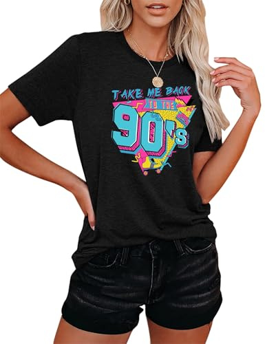 80s Baby 90s - Maglietta da donna vintage Batik anni '90, stile retrò anni '80, Nero , XXL