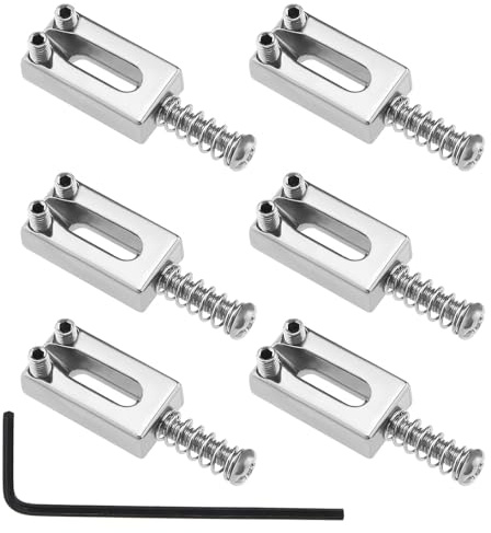 SG Store 6 st Single Swing Tremolo Bridge Sadel 10,5 mm kompatibel med Fender Stratocaster Strat Telecaster elgitarr, silver