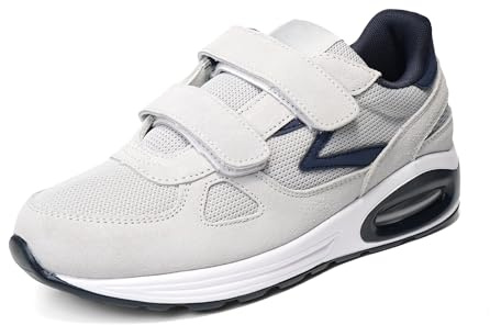 STRAPPO SOFT Scarpe Uomo con Chiusura Ortopediche Comode Sneakers Estive Senza Lacci Antiscivolo da Camminare Passeggio Sportiva Ginnastica per Anziani STR0124 Grigio Chiaro 40