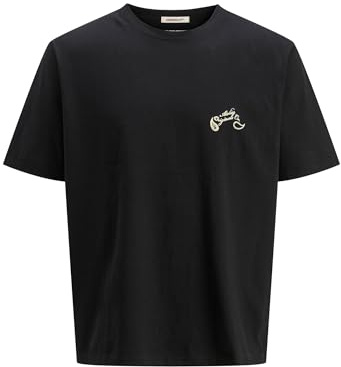 JACK & JONES Camiseta Estampada para Hombre Jorbellagio Back tee SS Crew Neck, Negro, L