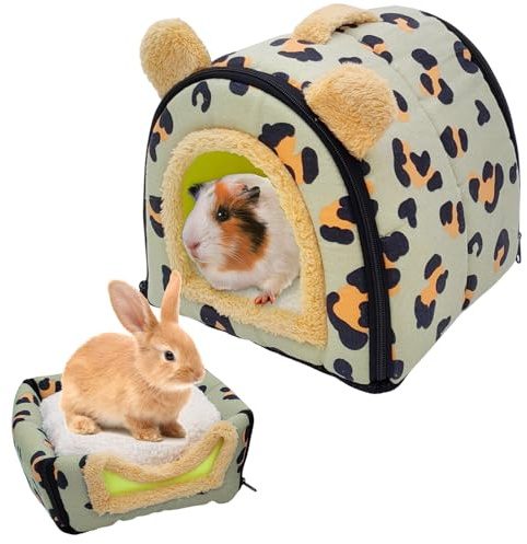 LURNODY Cuccia per Porcellini D'Indias,Casa per Porcellini D'India,Letto per Porcellini D'India,Accogliente Casa Letto per Criceti con Cuscinetto Rimovibile,per Piccoli Animali Come Cavia, Furetti