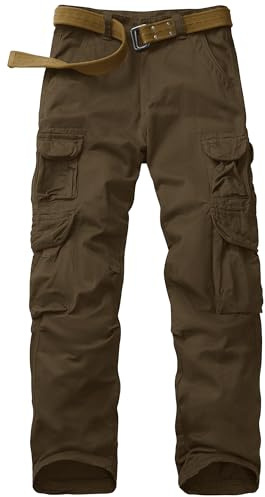 Faysfad Men's Cargo Trousers Combat Military Tactical Cotton Work Pants with Multiple Pockets