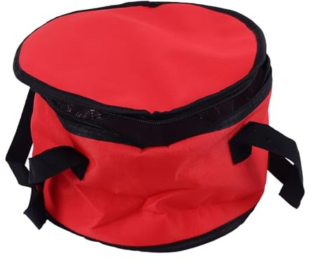 Pilipane Sac isotherme rond Oxford Tissu Casserole Transporteur Refroidisseur réutilisable Sac de pique-nique thermique Garder les aliments au chaud ou froid pour pique-nique en plein air (Rouge)