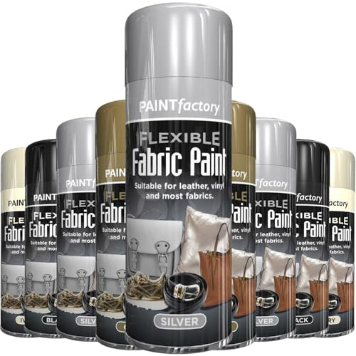 1x Flexible Fabric Silver Aerosol Spray paint 200ml, Leather Vinyl Textile Clothes Quick & Fast Drying Spray Paint - FB-3