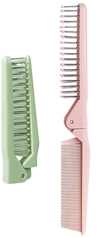 Folding Hair Brush - Homiladi Travel Hair Brush & Dual-Head Comb for Women & Travel | Compact Pocket-Sized Styling Essential for Salon, Gym, Purse & On-the-Go Use