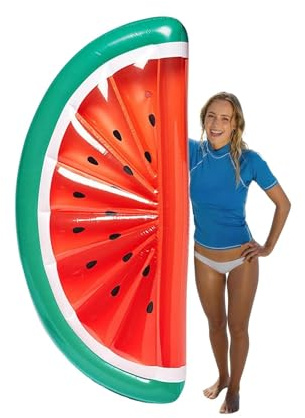 XIMEY Luftmadrass vatten vuxen pool, uppblåsbar simsäng, uppblåsbar luftmadrass pool strand för vuxna barn, sommar pool party tillbehör, sommar vattenleksak (vattenmelon)