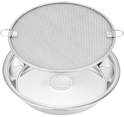 CORHAD Colador de Aceite de Acero Inoxidable 304 Rejilla para Escurrir Fritos y Bandeja para Drenar Agua, Utensilio de Cocina Adecuado para Frutas y Verduras