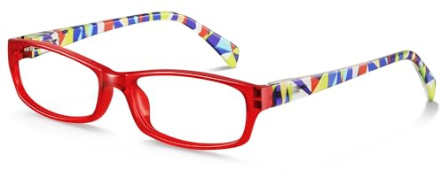 BelleVive Gafas de Lectura para Mujeres, Gafas rectangulares para Hombres y Mujeres con Filtro de luz Azul, bisagra de Resorte y Filtro UV, Gafas de Lectura Modernas con bisagra de Resorte, 1.5X
