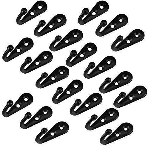 Lot de 20 petits crochets muraux vintage noirs avec 40 vis