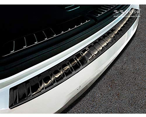 Avisa Schwarz Edelstahl Heckstoßstangenschutz kompatibel mit BMW X3 (G01) 2017-2021 & Facelift 2021-2024 exkl. M-Paket 'Ribs'
