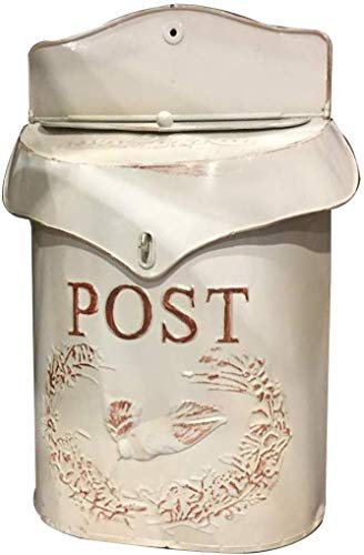 TentHome Boîte aux Lettres Murale Vintage en Métal pour Maison (blanc)
