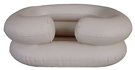 Mobiclinic®, Aufblasbares kopfwaschbecken, Kopfwaschwanne, Haarwaschbecken für alte und behinderte menschen, Wasch becken mobiles, Ohne zubehör, Beige