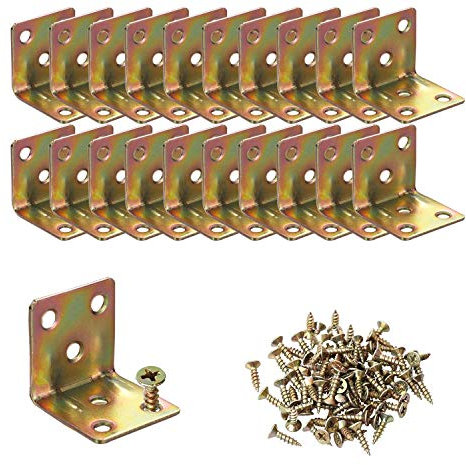 20PCS Hochleistungs-Eckstreben L-Form-Halterungen 30x30x30mm, 90-Grad-Gelenk rechtwinklig L-Halterung für Möbel Holzschränke Regale, Paket enthalten Schrauben