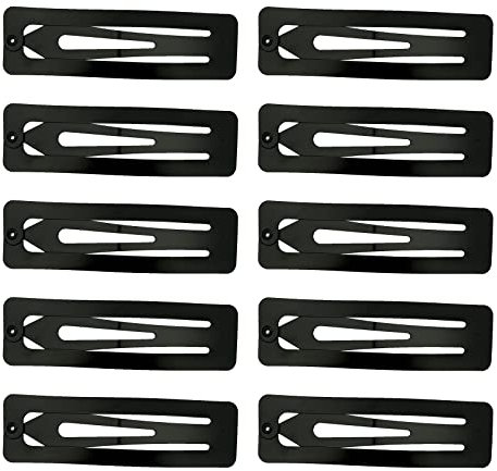Haarspangen Mädchen 10 Stück 6.8cm Große Snap Haarspangen Haarclips Metall Haarklammern Schwarz Hair Clips Haarschmuck Haarspange für Mädchen, Herren und Damen