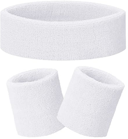 Becellen 3 Teiliges Schweißband Set Fitness Stirnband Sport Stirn Headband Arm Schweißband Handgelenk für Damen Herren Laufen Joggen Basketball Fußball Tennis