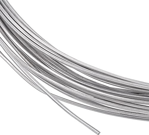 BENECREAT 32.8ft/10m 18 Gauge Square Aluminum Wire, Metal Craft Wire Aluminum Wire, Bendable metal wire, Metal Bead Line, for Bonsai Trees, Flowers, Home Decoration