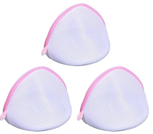 Koboko BH Wäschenetz für Waschmaschine, Wiederverwendbare Wäschenetz Mit Reißverschluss, Waschbeutel für Kleidung, Unterwäsche (3 Stück, Rosa)