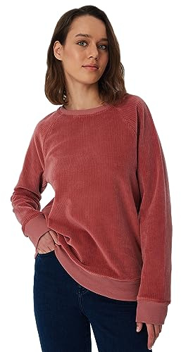 Leela Bomull dam Nicky Cord sweatshirt ekologisk bomull tröja, Mörk mauva, L