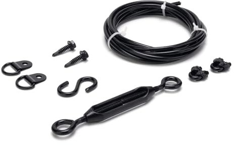 SANKINS Anti-Sag Gate Kits for Wooden Fence, Black Anti-Sagging Gate Support Cable Kit Hardware, Gate Sag Frame Kit Hardware for Wooden Fence, Wood Gate Door Repair Kit for Outdoor, 1 Pack