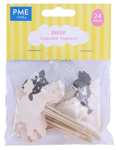 PME Pâques Décorations de Cupcake - Moutons, Set de 24