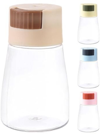 4 Seasoning Salt Shaker - Powder Sugar Shaker, Salt Pepper, Dust Proof Seal Transparent | Non Toxic Salt Pepper Set, Type Design Salt Shaker for Coarse Salt Camping Lunch Boxes